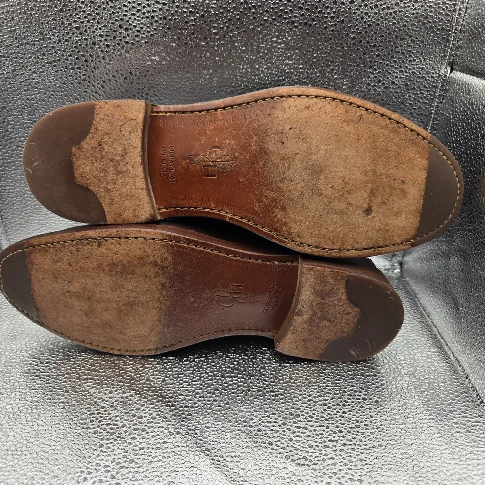 Cole Haan Grand Plain Toe Oxfords Brown Leather Mens Size 9.5 Dress Shoes C11659